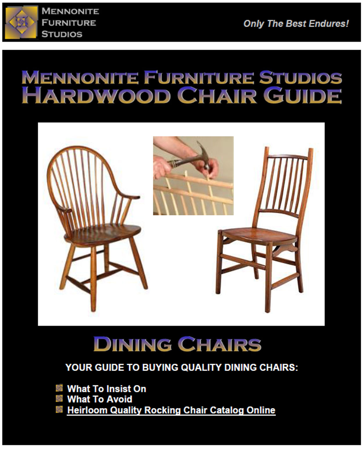 Mennonite Furniture Studios Hardwood Dining Chairs Guide e-Book